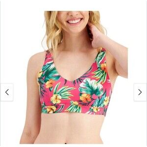 Ideology Women's Tropical Print Low Impact Sports Bra Pink Size XS